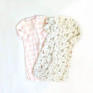 Cozy Baby Sleep Gowns - Pink and Cream